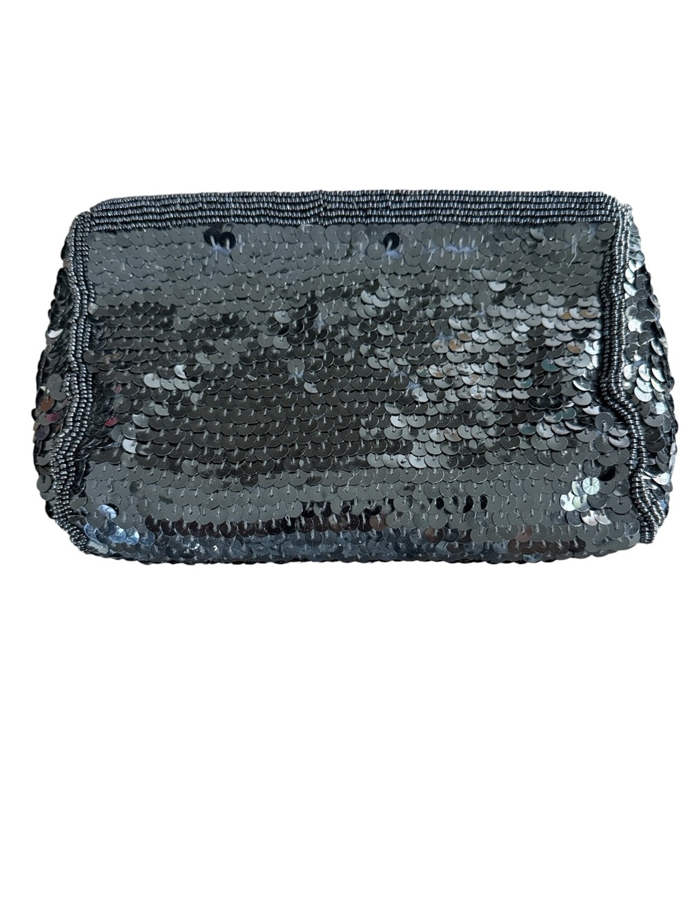 Vintage Joan Bari Black Sequin Beaded Slouchy Clutch/evening Bag